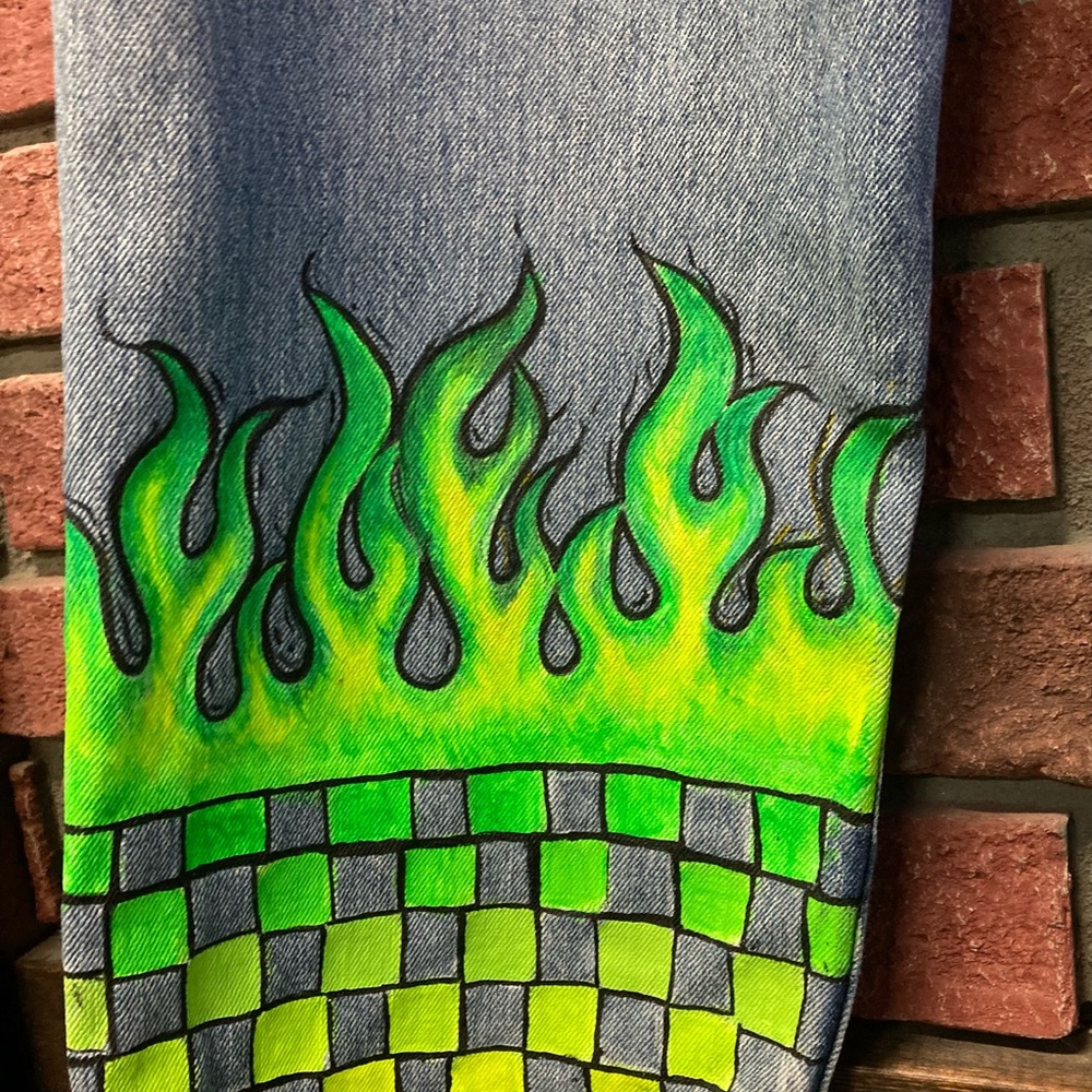 ✨Host Pick✨Levi’s reworked neon flames jeans - Picture 7 of 8